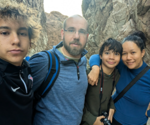 Marie-France Watson and her family on a hike.