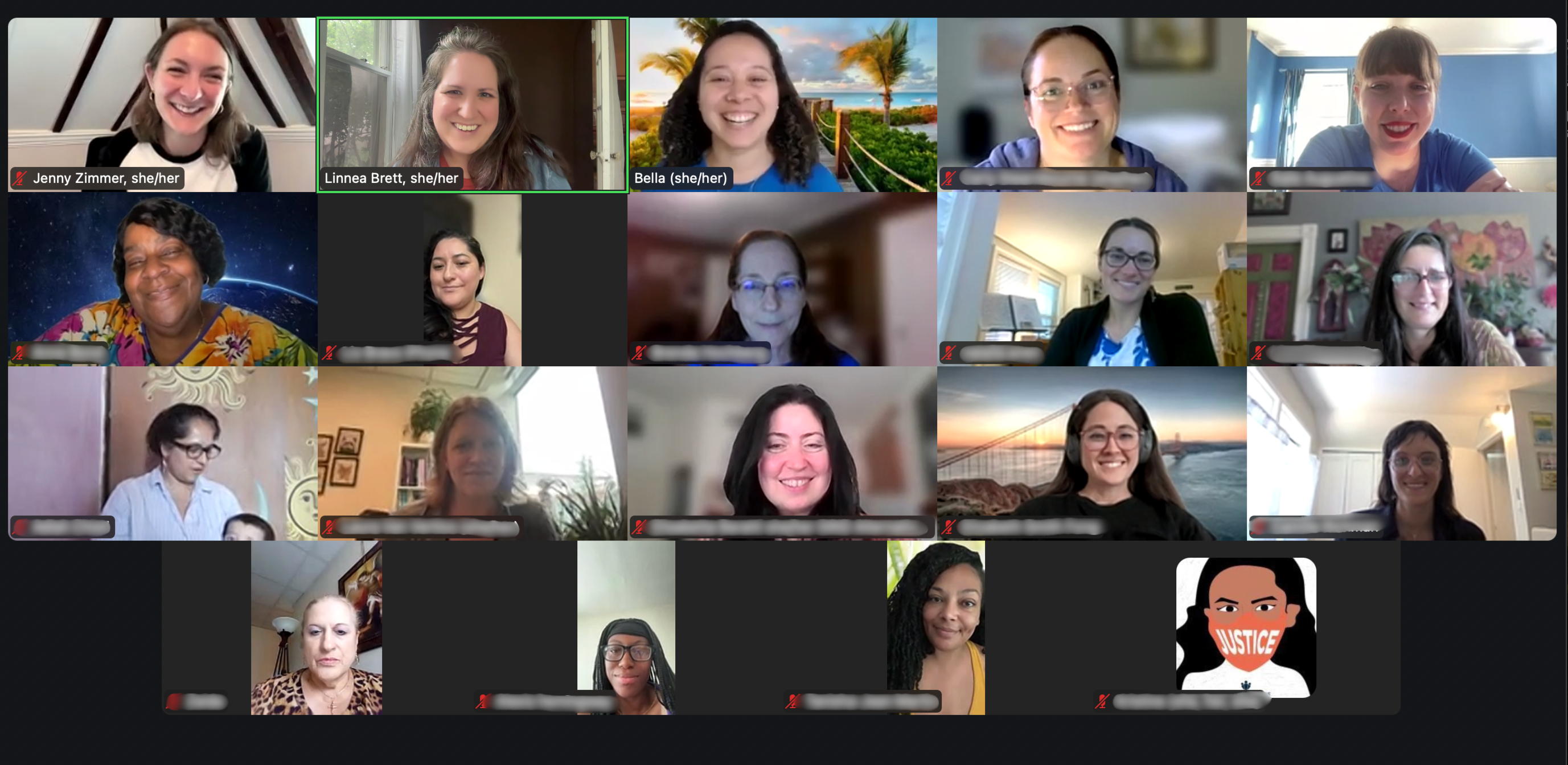 Leadership Academy participants smiling on a ZOOM call